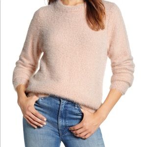LuckyBrand Womens EyelashRibbedTrimCrewneckSweater